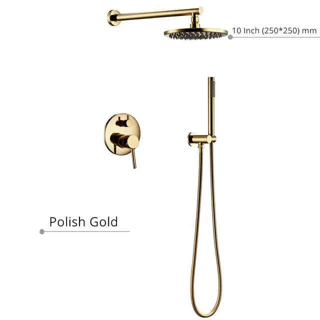 Black Shower System Bathroom Faucet Mixer Diverter Tap