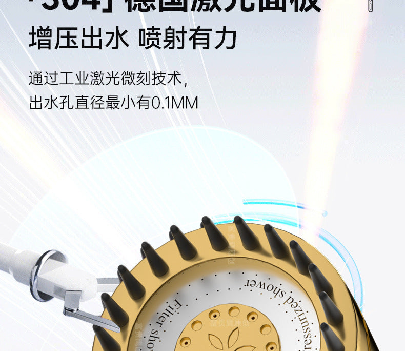 High Pressurized Filter Gold Shower Head Modes Adjustable