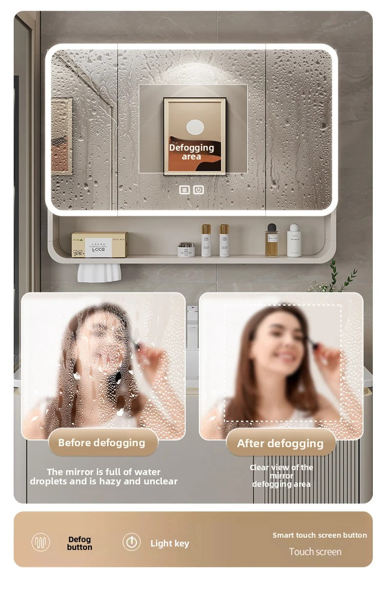 Smart Led Bathroom Mirror Cabinet - Space Aluminum