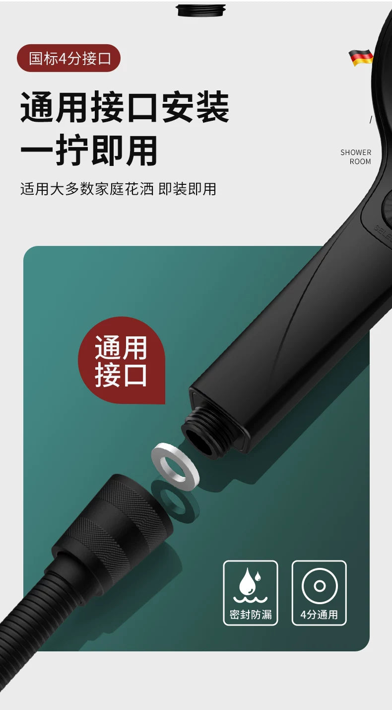 135mm Big Panel Supercharge Waterfall Shower Head Modes
