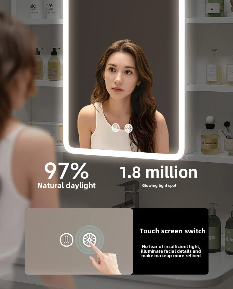 Smart Corner Round Space Aluminum Mirror Cabinet Wall