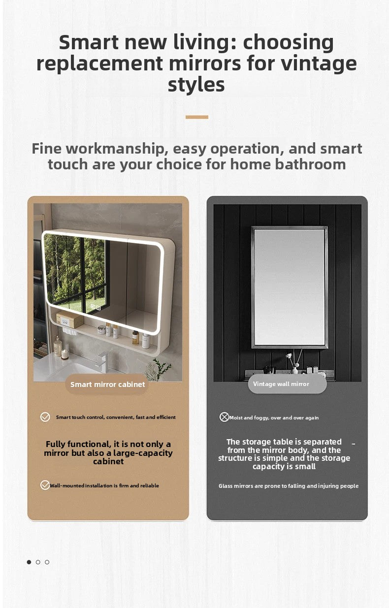 Smart Led Bathroom Mirror Cabinet - Space Aluminum