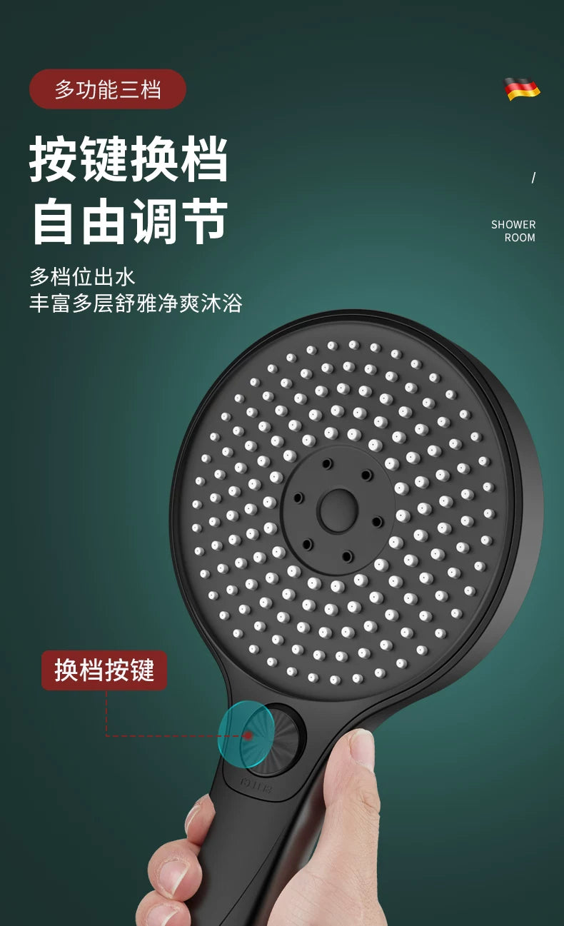 135mm Big Panel Supercharge Waterfall Shower Head Modes