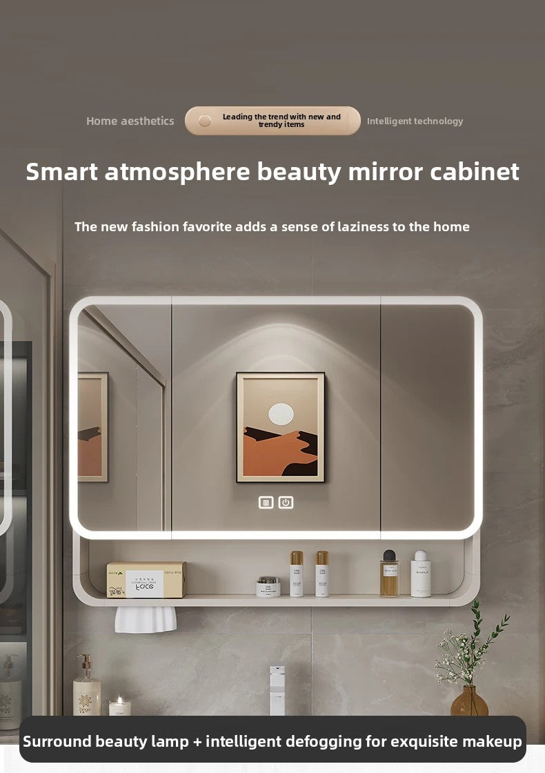 Smart Led Bathroom Mirror Cabinet - Space Aluminum