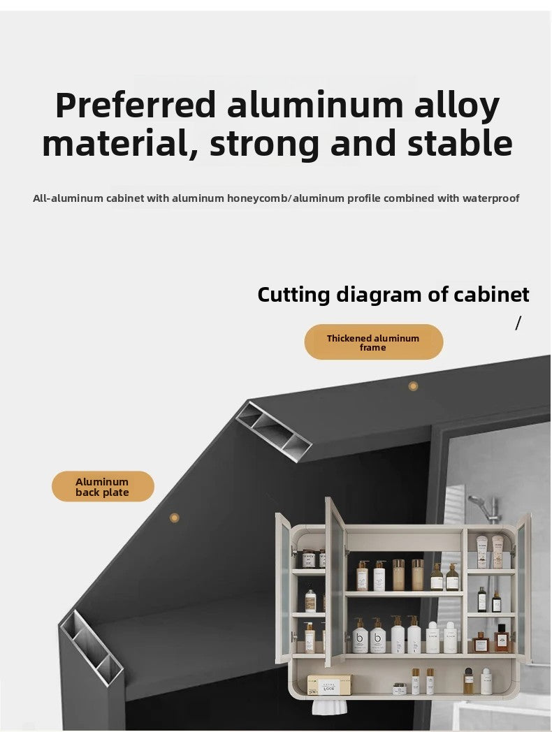 Smart Led Bathroom Mirror Cabinet - Space Aluminum