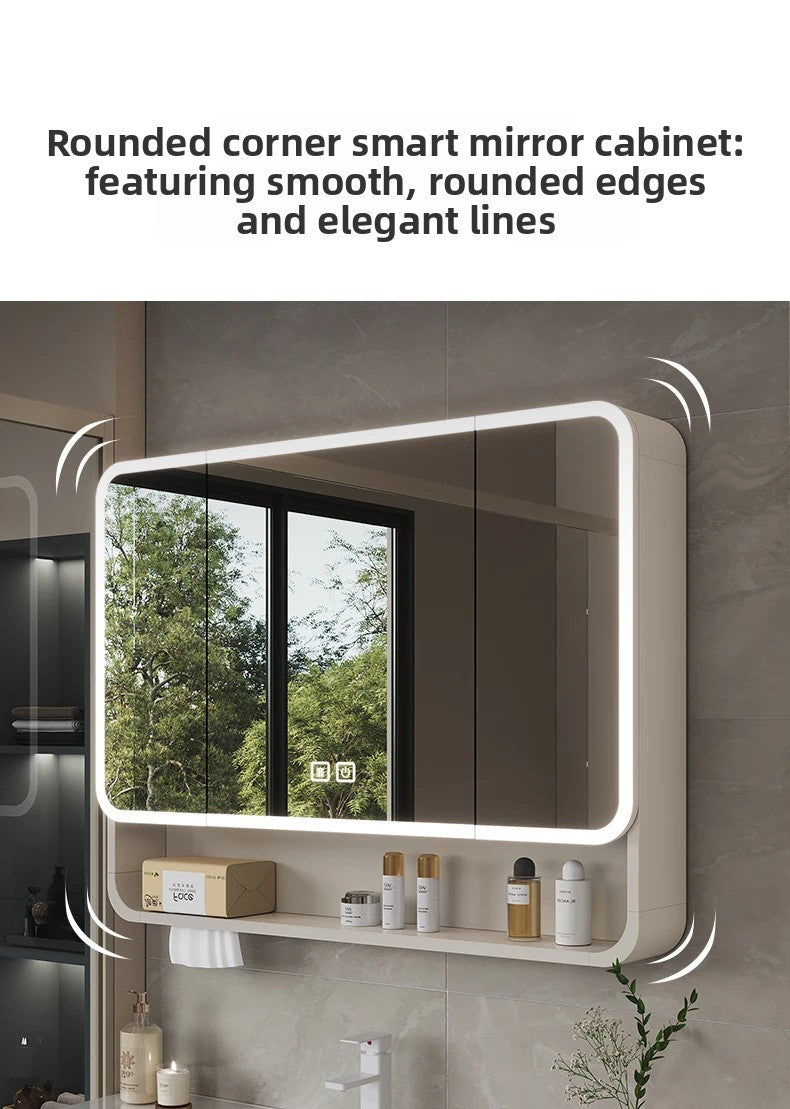 Smart Led Bathroom Mirror Cabinet - Space Aluminum