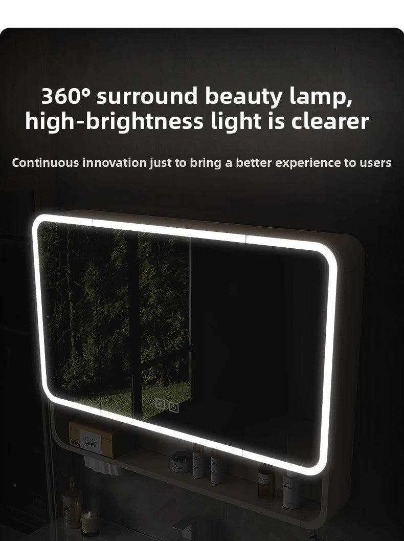 Smart Led Bathroom Mirror Cabinet - Space Aluminum
