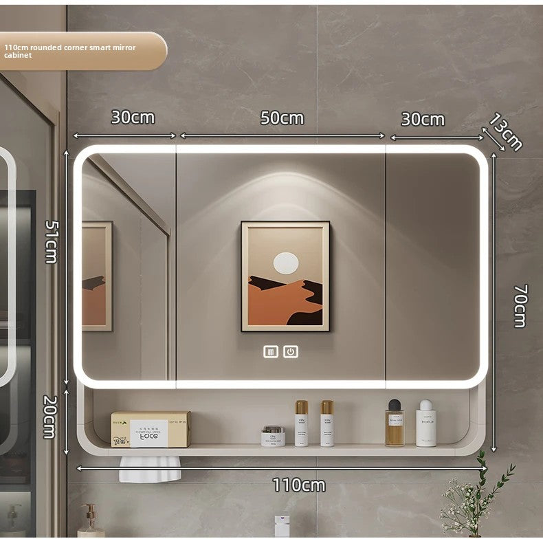 Smart Led Bathroom Mirror Cabinet - Space Aluminum