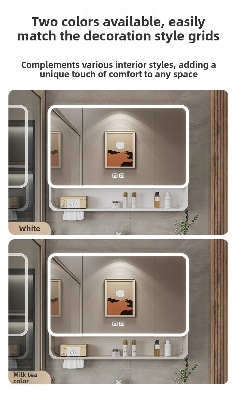 Smart Led Bathroom Mirror Cabinet - Space Aluminum