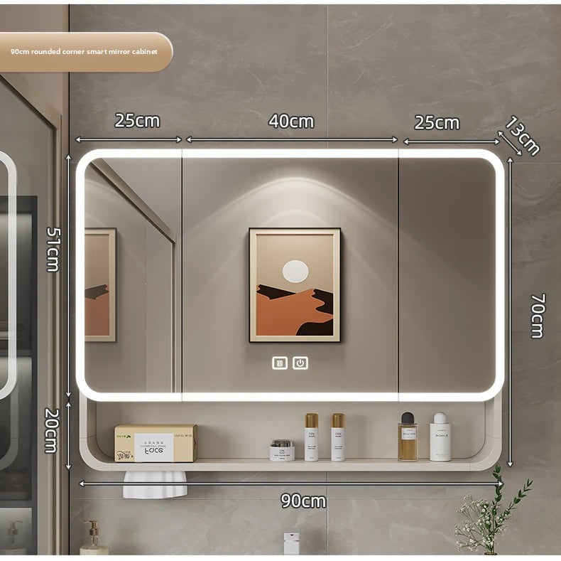 Smart Led Bathroom Mirror Cabinet - Space Aluminum