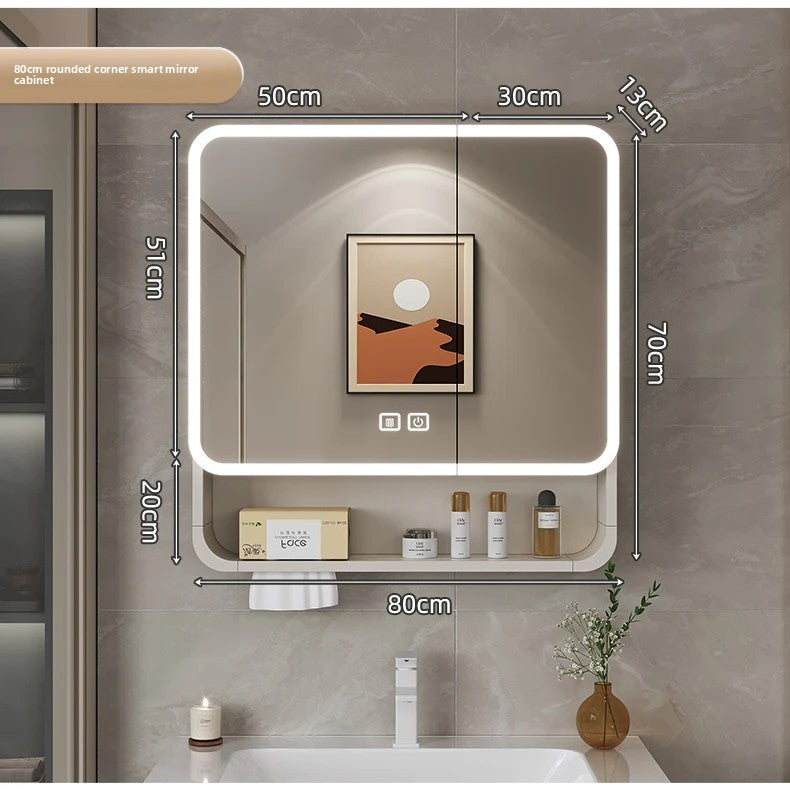 Smart Led Bathroom Mirror Cabinet - Space Aluminum