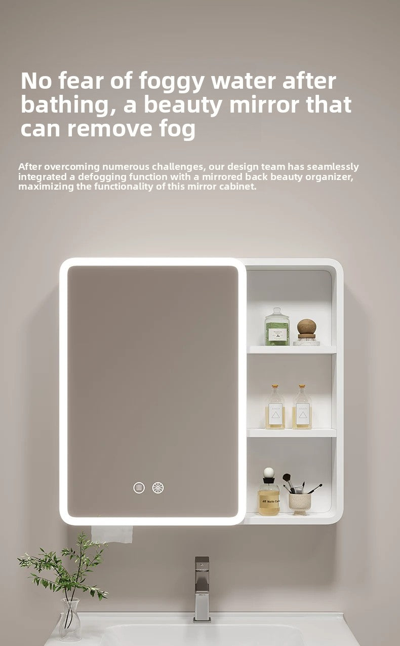 Smart Corner Round Space Aluminum Mirror Cabinet Wall