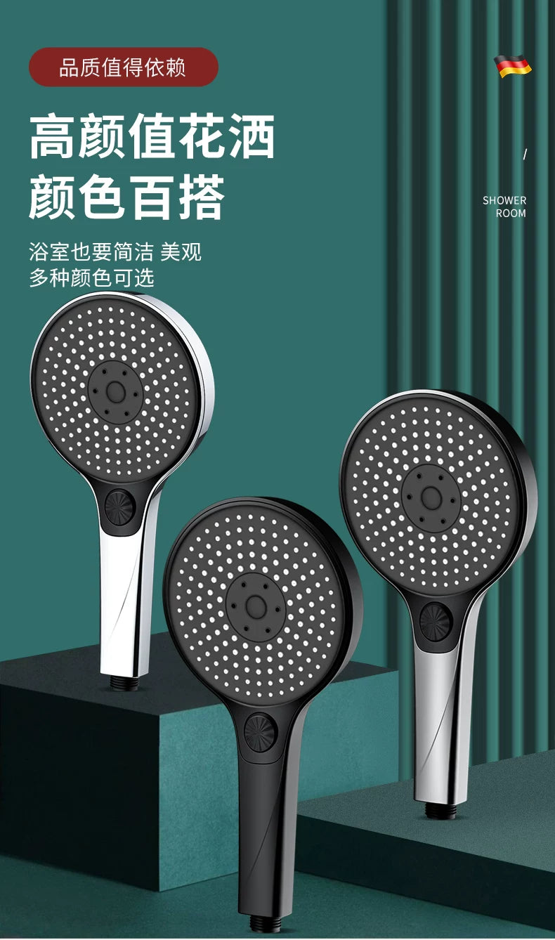 135mm Big Panel Supercharge Waterfall Shower Head Modes