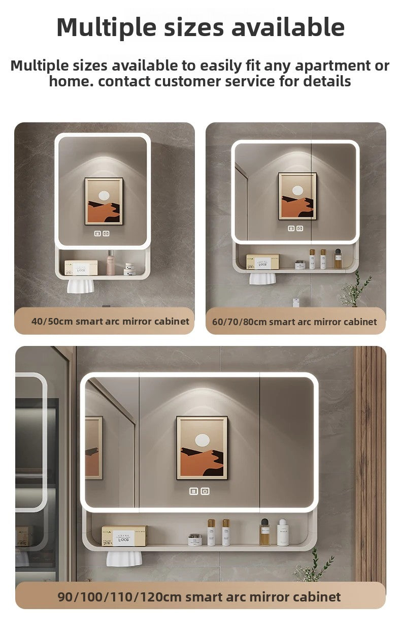 Smart Led Bathroom Mirror Cabinet - Space Aluminum