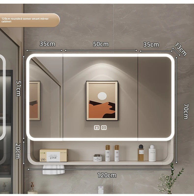 Smart Led Bathroom Mirror Cabinet - Space Aluminum