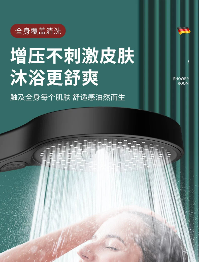135mm Big Panel Supercharge Waterfall Shower Head Modes