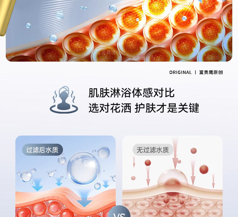 High Pressurized Filter Gold Shower Head Modes Adjustable