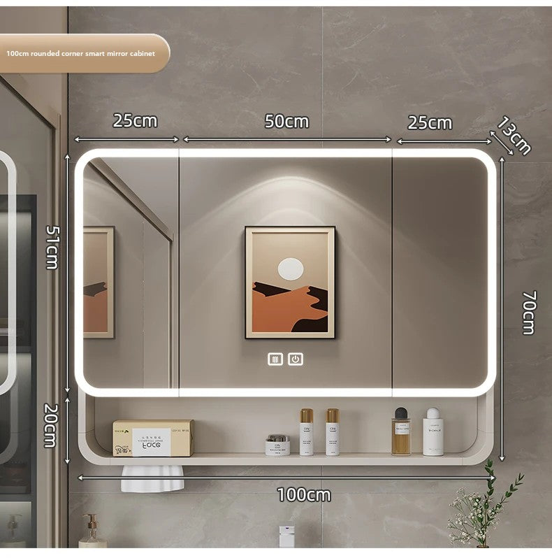 Smart Led Bathroom Mirror Cabinet - Space Aluminum