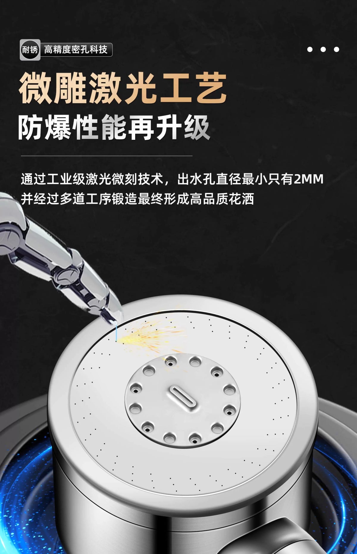 Upgraded 304 Stainless Steel High Pressure Shower Head