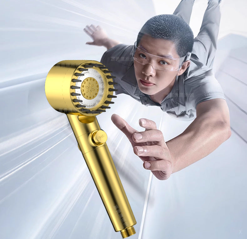 High Pressurized Filter Gold Shower Head Modes Adjustable
