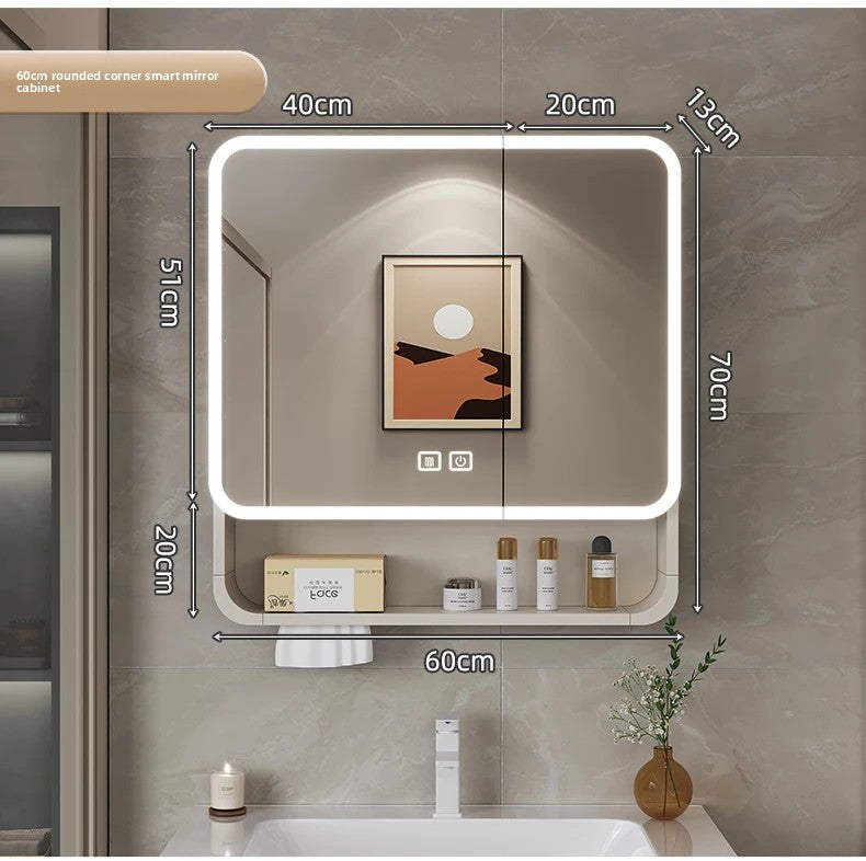 Smart Led Bathroom Mirror Cabinet - Space Aluminum