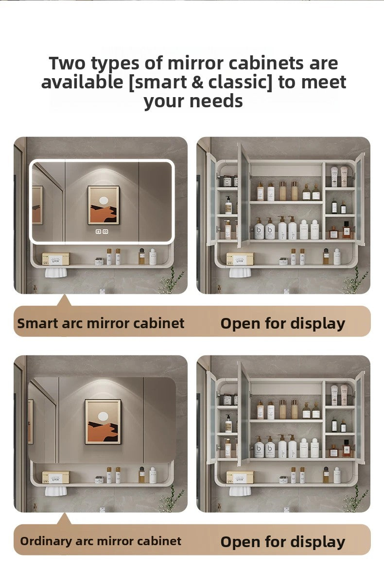 Smart Led Bathroom Mirror Cabinet - Space Aluminum