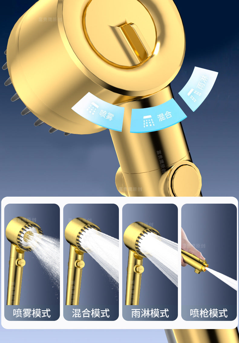 High Pressurized Filter Gold Shower Head Modes Adjustable