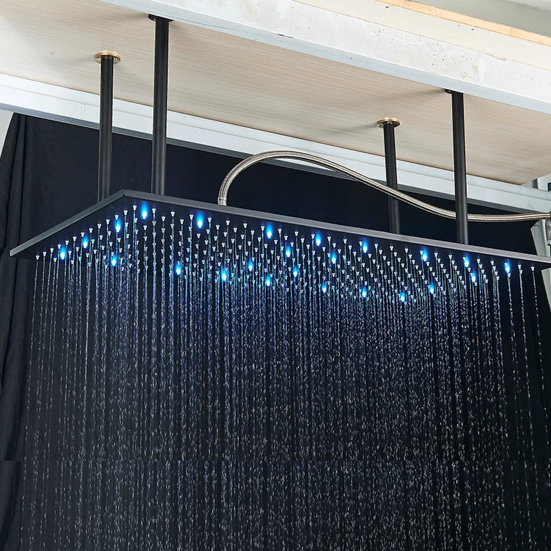 Large Rainfall Shower Faucet Ceiling Installation Bathroom