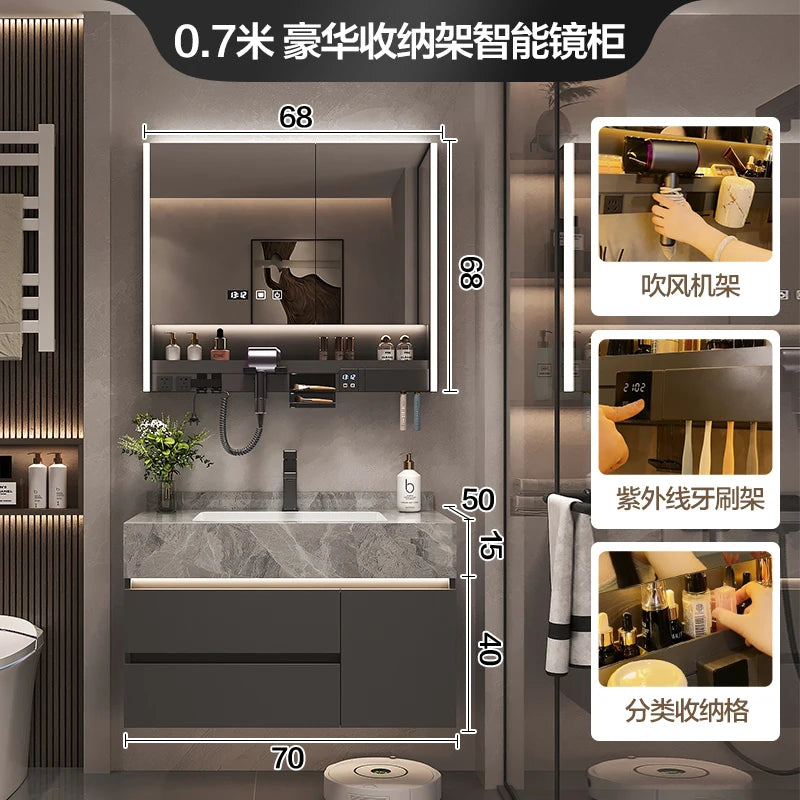 Simple Luxury Bathroom Cabinets Washbasin Vintage Toilet Drawer