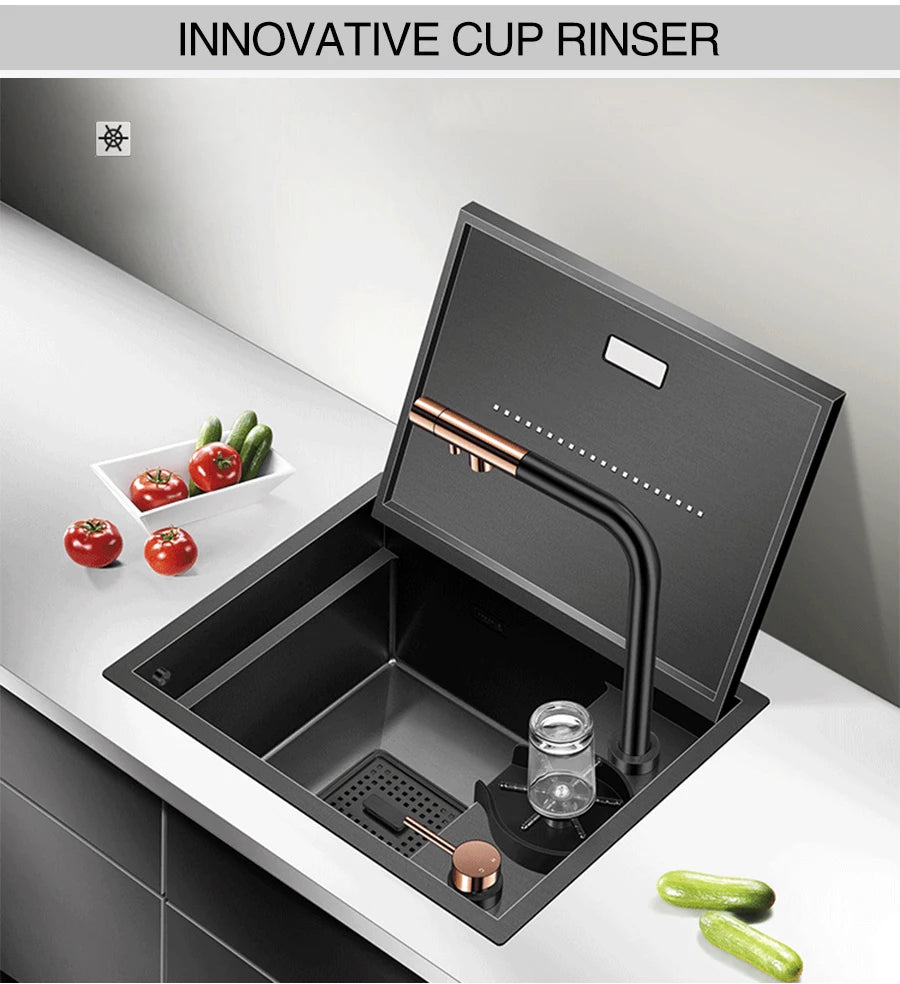Nanometer Hidden Bar Island Sink 304 Stainless Steel