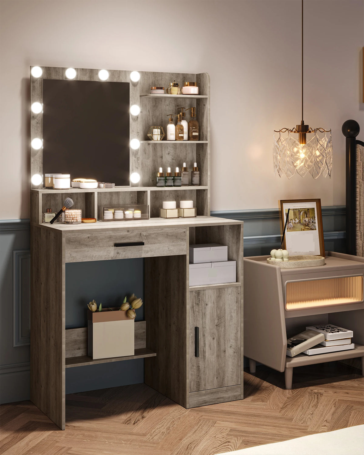 Hzuaneri Dressing Table Mirror 10 Led Lights Vanity