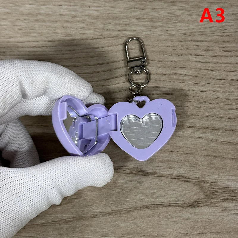 Mini Diy Plastic Box Keychain Mirror Storage In