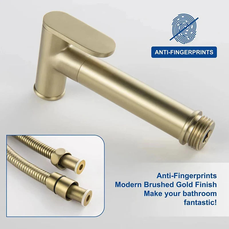 Wall Mounted Bidet Sprayer Faucet Bathroom Cold Water