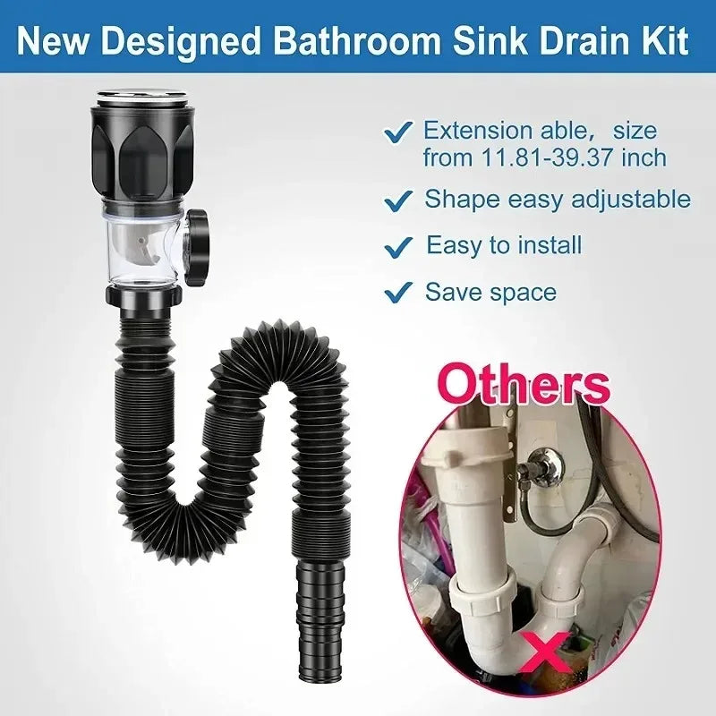 1pc Washbasin Drain Pipe Insect Proof Odor Proof
