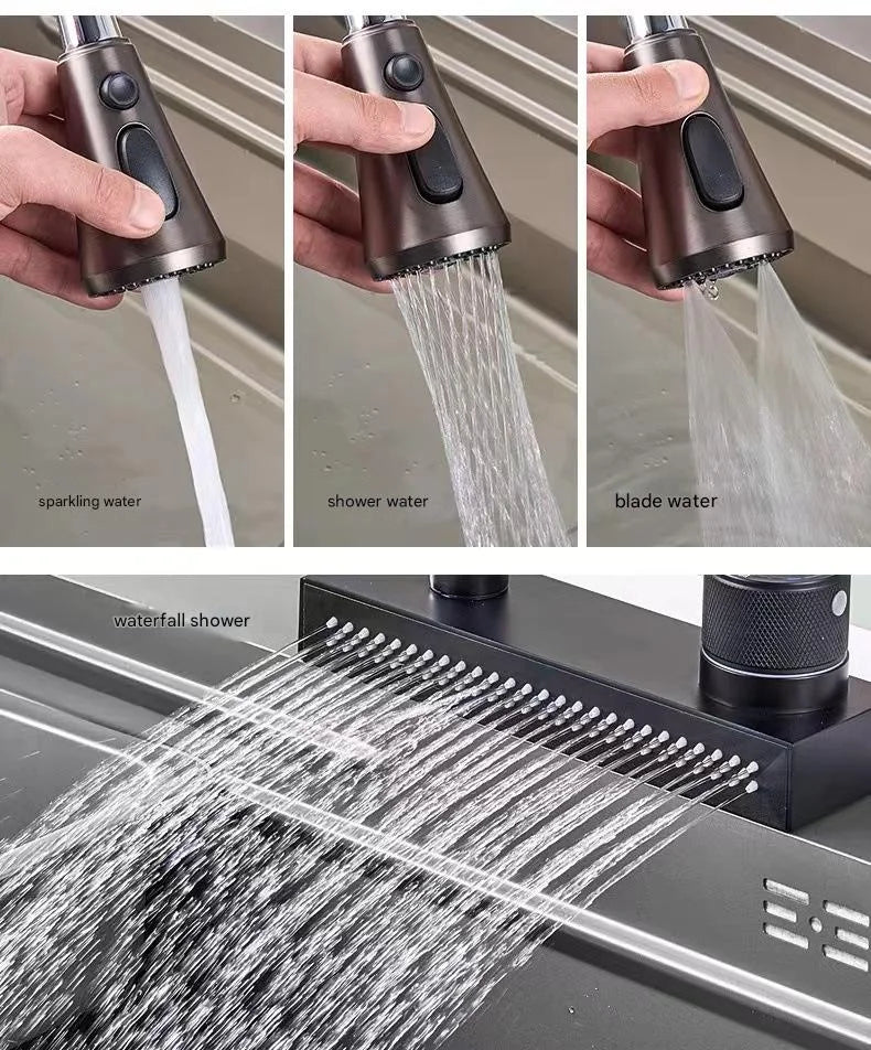 Popular Waterfall Faucet 304 Stainless Steel Cold Rainfall