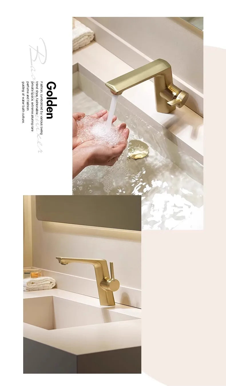 Modern Bathroom Sink Faucet Brass White Or Brushed