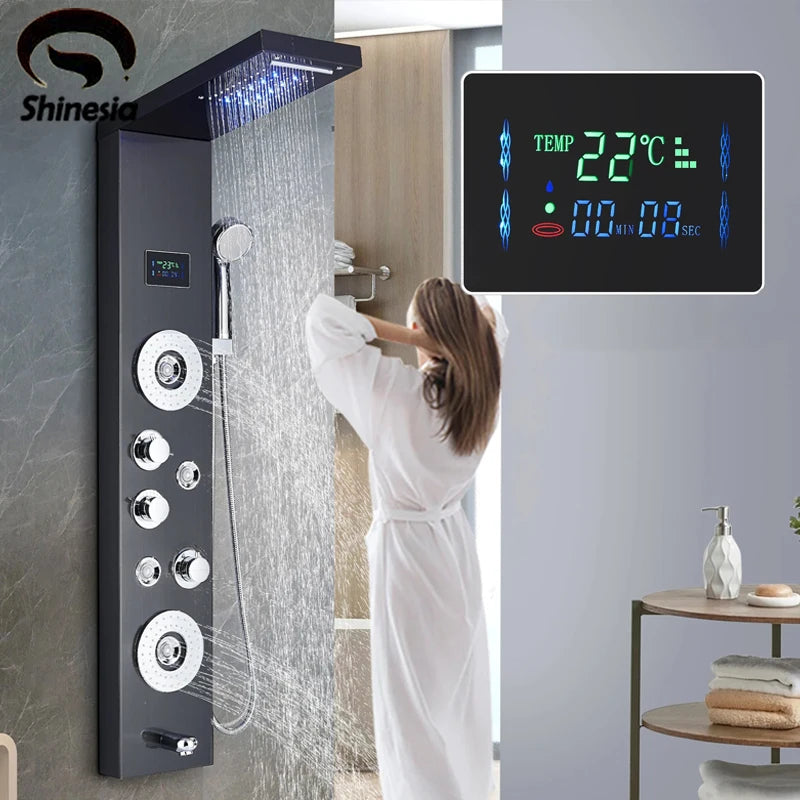 Led Shower Panel Digital Display Shower Faucet System
