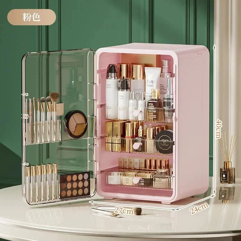 Large Clear Makeup Organizer Dustproof Design Cosmetic Storage