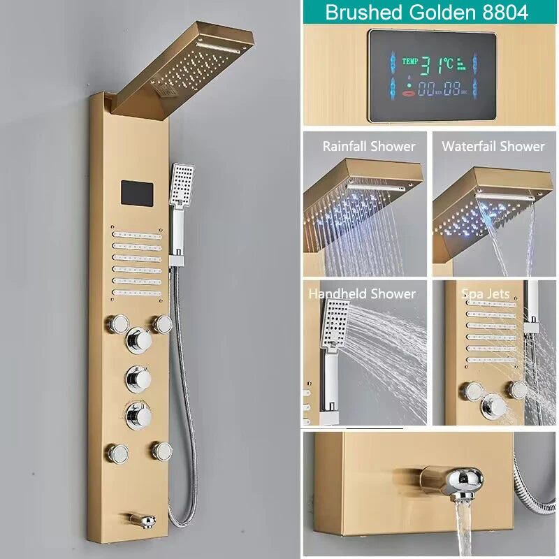 Led Shower Panel Digital Display Shower Faucet System