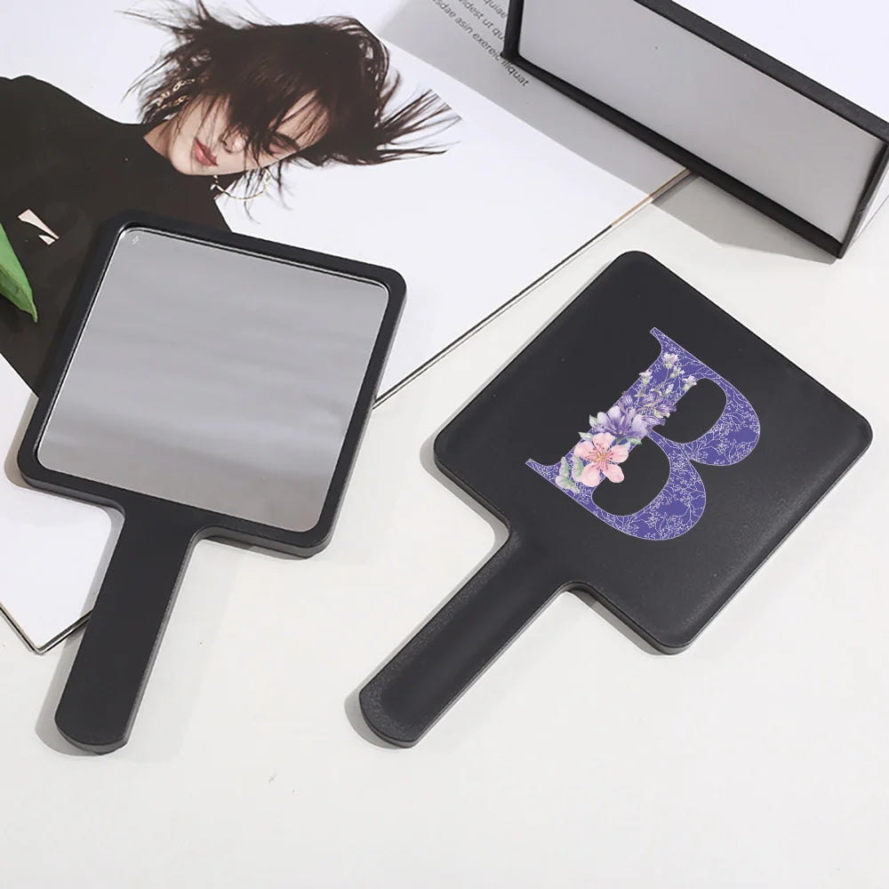 Fashion Universal Square Handheld Makeup Mirror Handle Vanity