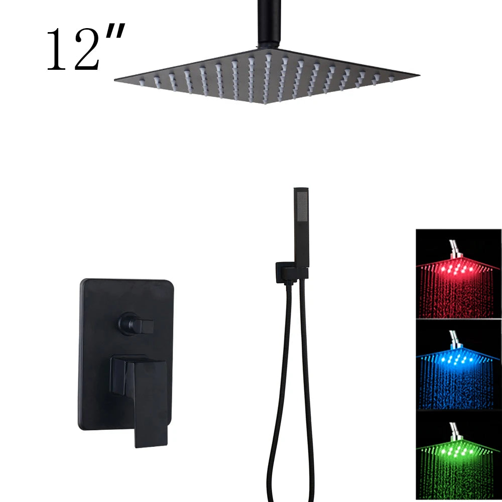 Kemaidi Bathroom 2-3 Way Shower Faucet Black 3-Functions