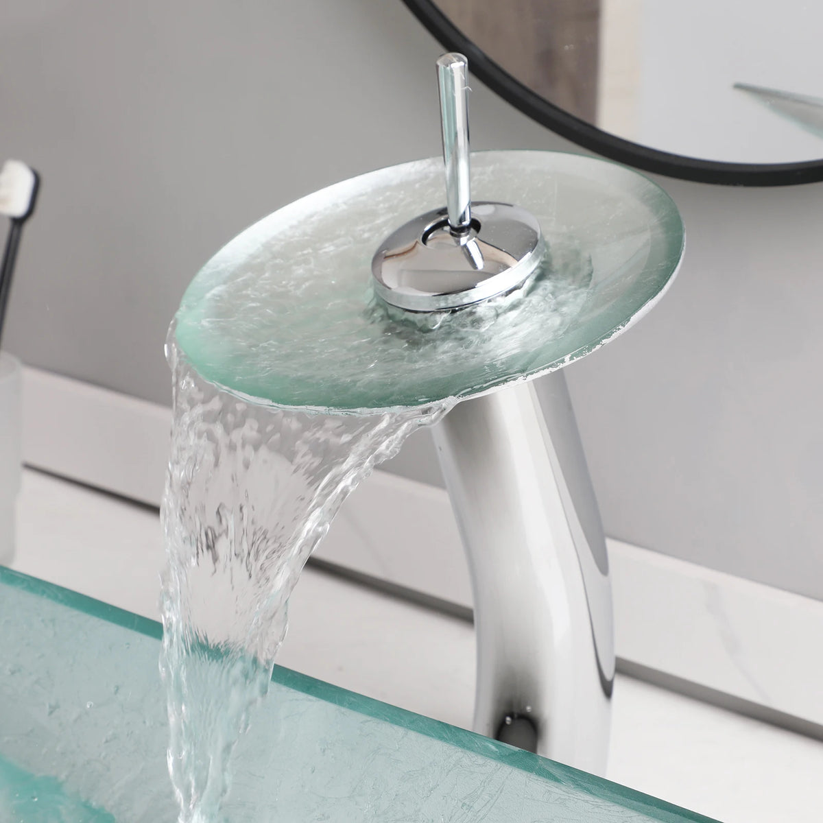 Kemaidi Big Tempered Glass Basin Sink Washbasin Bathroom