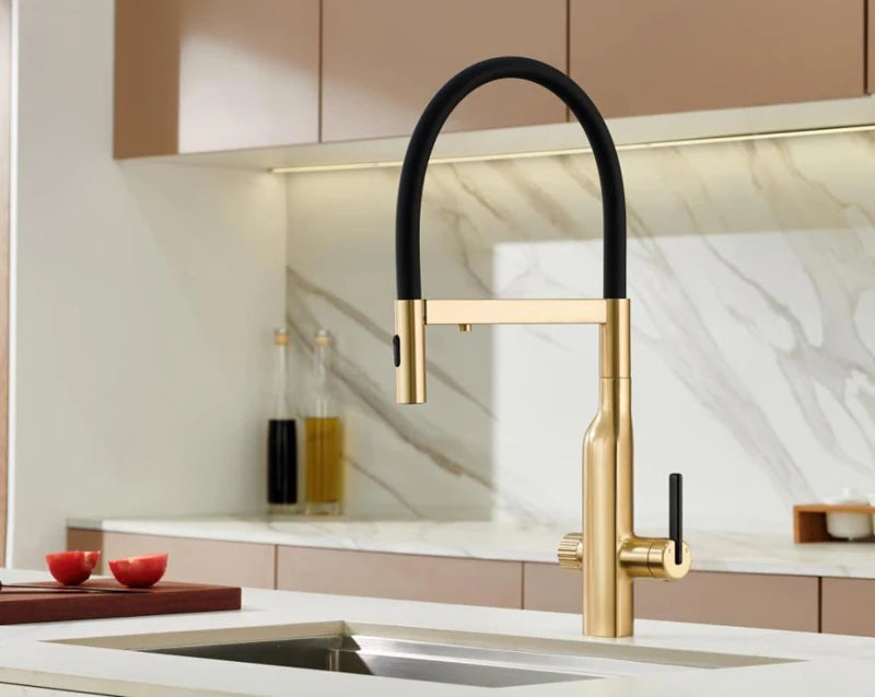 Brushed Rose Gold Brass Pull-Out Cold Water Hole