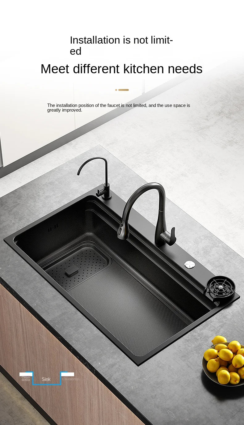 304 Stainless Steel Sink Black Large Slot Wash