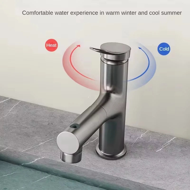 Pull-Out Bathroom Faucet Cold Water Outlet Bathroom Sink
