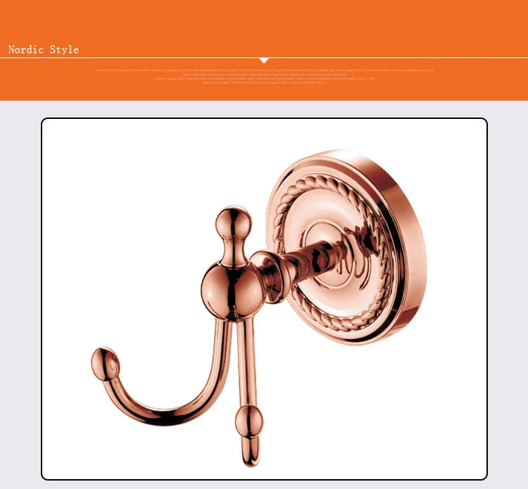 Bathroom Rose Gold Bath Towel Towel Ring Carved