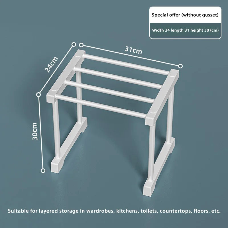 Wardrobe No-Punch Multi-Layer Retractable Adjustable Shelves