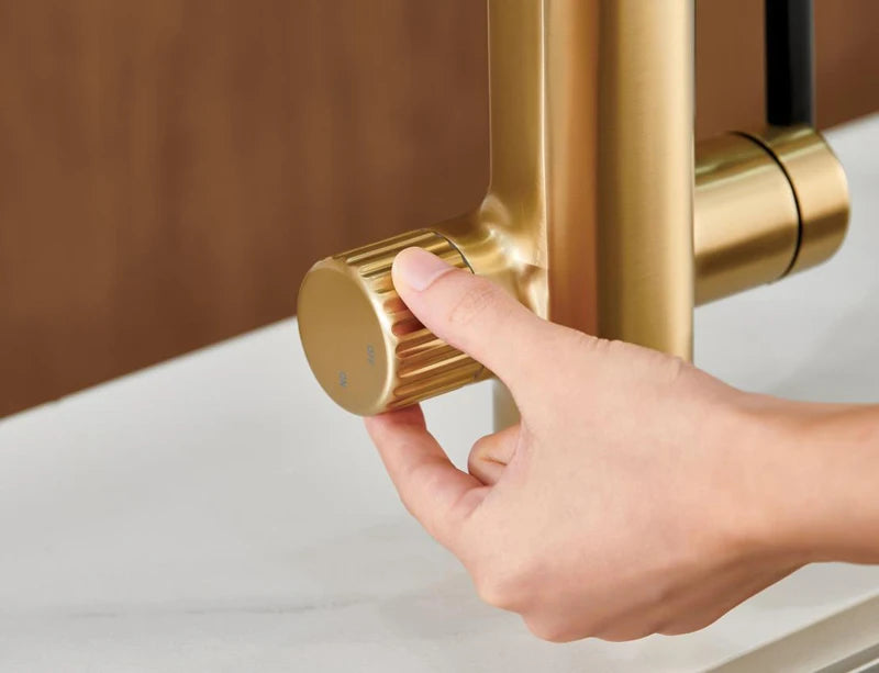 Brushed Rose Gold Brass Pull-Out Cold Water Hole
