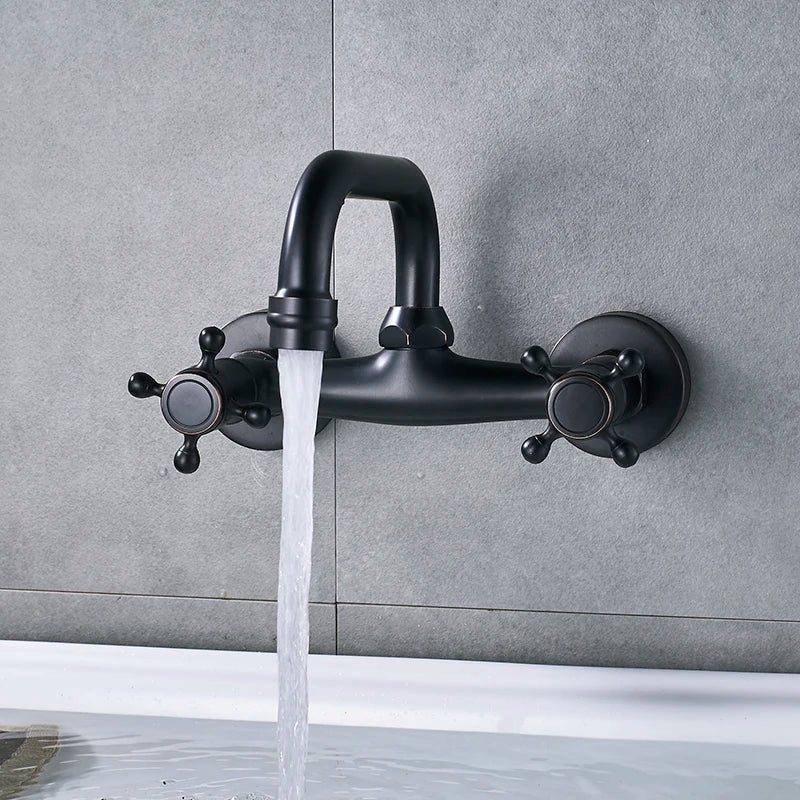 Bathroom Basin Faucet Wall Mounted 360 Degree Rotate