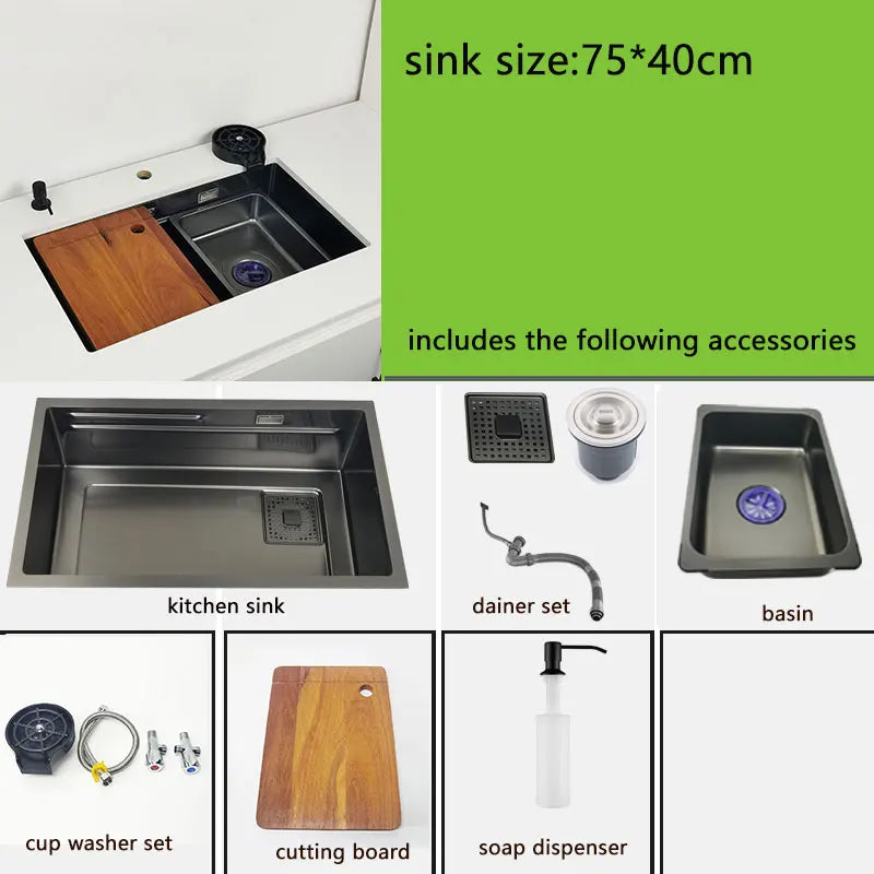 Undermount Or Above Mount Sink Matt Black Nano